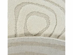 the carpet Alfombra Everest 3D moderna - - 200 cm Redonda Crema Discount