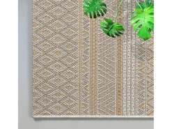 the carpet Alfombra De Exterior|Decoración De Jardín|Alfombra Exterior Interior diseño moderno - Beige Amarillo - 240 x 340 cm - CALGARY