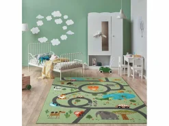 the carpet Alfombra Happy Life Juego Safari - - 200 cm Redonda Verde Discount