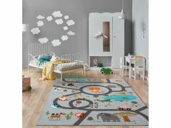 the carpet Alfombra Infantil|Alfombra Happy Life Juego Safari - - 160x220 cm