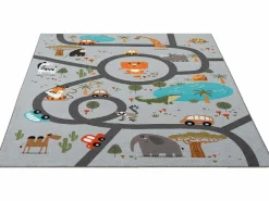 the carpet Alfombra Infantil|Alfombra Happy Life Juego Safari - - 160x220 cm