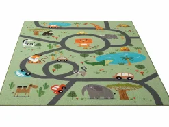 the carpet Alfombra Happy Life Juego Safari - - 160x220 cm Verde Clearance