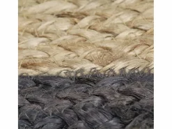 Alfombra hecha a mano de yute con borde oscuro 90 cm ES37257 Gris Outlet