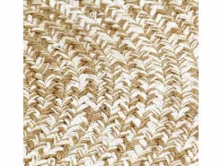 Clicnbuy Alfombra hecha a mano de yute blanca y natural 90 cm Blanco New