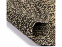 Clicnbuy Alfombra hecha a mano de yute negra y natural 90 cm Negro Best