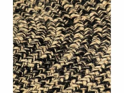 Clicnbuy Alfombra hecha a mano de yute negra y natural 90 cm Negro Best