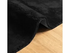 Alfombra HUARTE de pelo corto suave y lavable negra 120x120 cm^ New