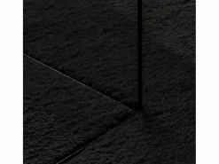 Alfombra HUARTE de pelo corto suave y lavable negra 120x120 cm^ New