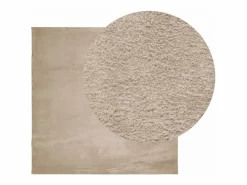 Alfombra HUARTE de pelo corto suave y lavable arena 240x240 cm^