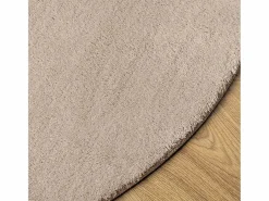 Alfombra HUARTE de pelo corto suave y lavable, color arena, Ø 120 cm^ Outlet