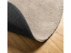 Alfombra HUARTE de pelo corto suave y lavable, color arena, Ø 120 cm^ Outlet