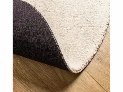 Alfombra HUARTE de pelo corto suave y lavable en color , Ø 120 cm Beige Outlet