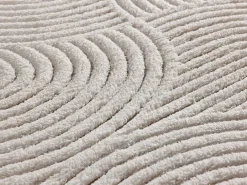 Alfombra interior - geométrico con relieve - crema - 160 x 230 cm - ESTILO^ Hot
