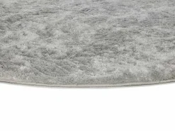 Alfombra interior redonda - shaggy uni - plata - diam.120 cm - ROMA^ Clearance