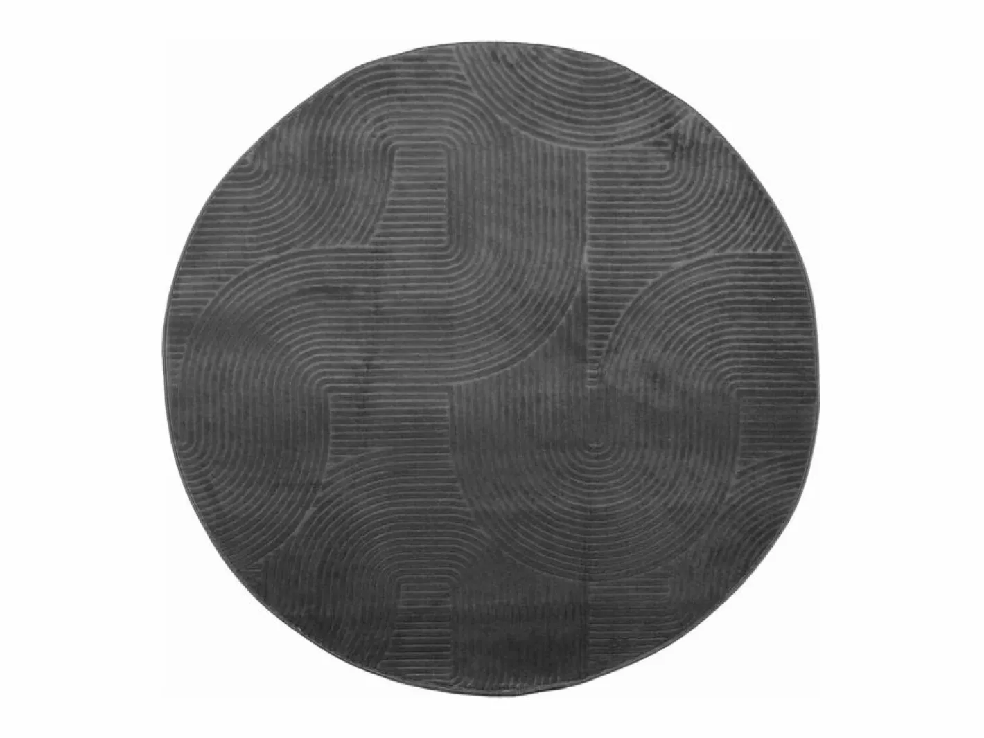 Alfombra IZA de pelo corto de estilo escandinavo en color antracita Ø 80 cm^ Sale
