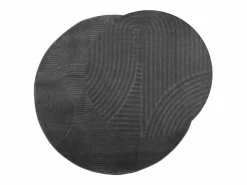 Alfombra IZA de pelo corto de estilo escandinavo en color antracita Ø 80 cm^ Sale