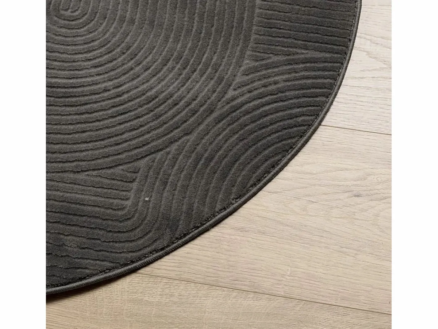 Alfombra IZA de pelo corto de estilo escandinavo en color antracita Ø 80 cm^ Sale