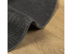 Alfombra IZA de pelo corto de estilo escandinavo en color antracita Ø 80 cm^ Sale
