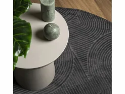 Alfombra IZA de pelo corto de estilo escandinavo en color antracita Ø 80 cm^ Sale