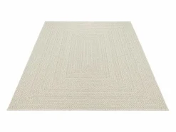 the carpet Alfombra Kansas Exterior Interior Aspecto Yute Resistente intemperie liso - - 60 x 180 cm Crema Discount