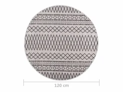 Clicnbuy Alfombra lavable antideslizante negro y blanco f120 cm Multicolor Hot