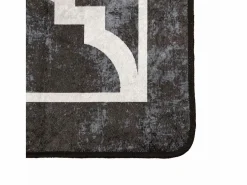 Alfombra lavable blanca y negra 160x230 cm antideslizante Negro Online