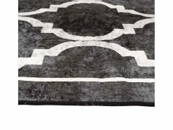 Alfombra lavable blanca y negra 160x230 cm antideslizante Negro Online