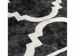 Alfombra lavable blanca y negra 160x230 cm antideslizante Negro Online