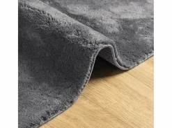 Alfombra lavable de pelo corto suave HUARTE antracita 120x170 cm^ Best