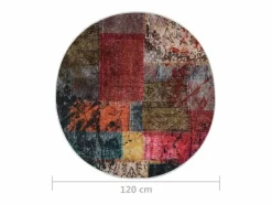 Clicnbuy Alfombra Redonda|Alfombra lavable patchwork antideslizante f120 cm