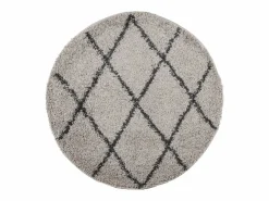 Alfombra De Cocina|Alfombra De Cocina|Alfombra moderna de pelo largo en beige y antracita Ø 120 cm