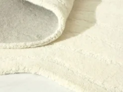 OZAIA Alfombra De Salón|Alfombra orgánica en relieve 100% lana tufting tejida a mano, Diám.160 cm, , 2100g/m², ORENIA