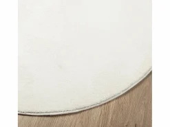 Alfombra OVIEDO de pelo corto color crema Ø 120 cm Blanco Best