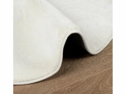 Alfombra OVIEDO de pelo corto color crema Ø 120 cm Blanco Best