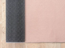 Alfombra pelo corto lavable antideslizante - Rosa - 120 cm Redondo - RELAX^the carpet New