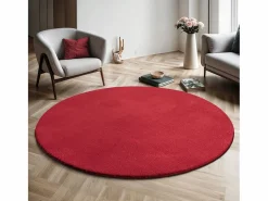 the carpet Alfombra Redonda|Alfombra pelo corto lavable antideslizante - - 120 cm Redondo - RELAX