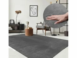 Alfombra pelo corto lavable antideslizante - Antracita - 240 x 340 cm - RELAX^the carpet Outlet