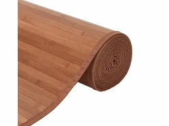 Alfombra rectangular marrón 70x500 cm bambú Marru00f3n Discount
