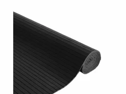 Alfombra rectangular negra de bambú 80x100 cm Negro New