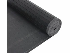 Alfombra rectangular negra de bambú 80x200 cm Negro Outlet