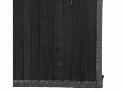 Alfombra rectangular negra de bambú 80x200 cm Negro Outlet