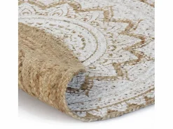 Alfombra redonda 120 cm yute trenzado estampado^Clicnbuy Best