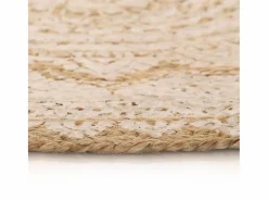 Clicnbuy Alfombra redonda 90 cm yute trenzado estampado Beige Online