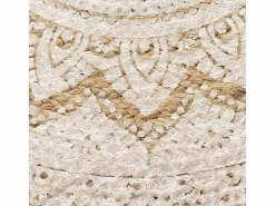 Clicnbuy Alfombra redonda 90 cm yute trenzado estampado Beige Online