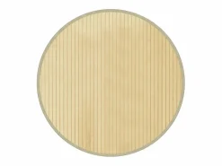 Clicnbuy Alfombra Redonda|Alfombra redonda bambú color natural claro 60 cm