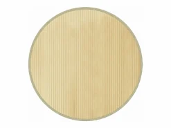 Clicnbuy Alfombra redonda bambú color natural claro 100 cm Beige