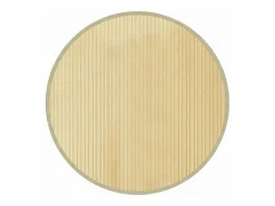Alfombra redonda bambú color natural claro 80 cm^Clicnbuy Discount