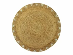 Alfombra redonda floral 100% yute - D. 150 cm - Natural - INDIRA^OZAIA