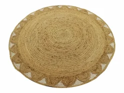 Alfombra redonda floral 100% yute - D. 200 cm - Natural - INDIRA^OZAIA Outlet