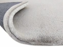 OZAIA Alfombra De Salón|Alfombra shaggy de pelo largo efecto piel - 160 x 230 cm - Gris - BUNNY